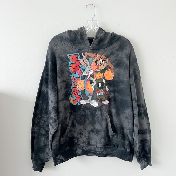Space Jam Tune Squad Tie Dye Pullover Hoodie Size Large Pop Culture 90s Retro - Picture 1 of 5